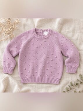 Jamie Kay Dotty Knit Sweater 2Y Muted Lilac NWT Organic Cotton Baby Toddler